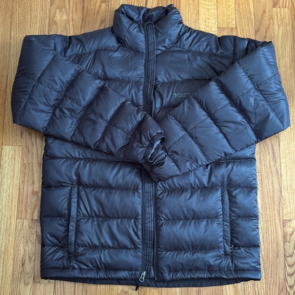 Marmot Mens Large Black Puffer Down Jacket - Picture 8 of 8